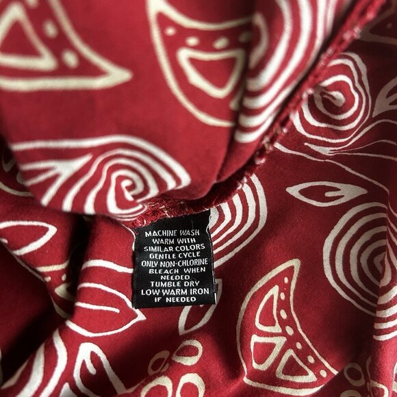 Patio Casuals By Cabernet Maxi Dress Floral Print Kaftan Patio Embroidered Sz L - Picture 11 of 12